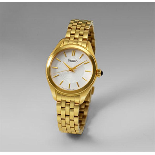Seiko Seiko Horloge SUR538P1 Staal met Geelgouden Plating Quartz 50m Waterdicht 29mm