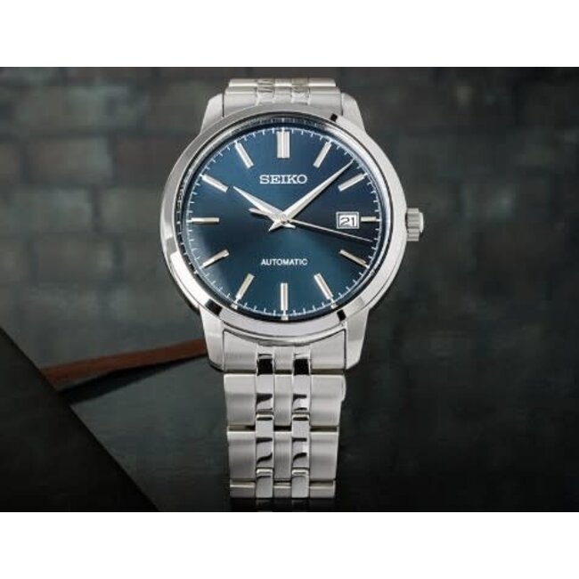 Seiko Seiko Horloge SRPH87K1 Staal Automaat 100m Waterdicht en Blauwe Wijzerplaat 41mm