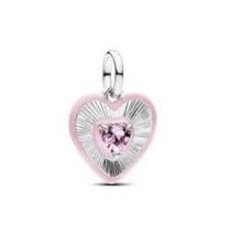 Pandora Pandora Bedeo794409C01 Zilver Hart Medaillon Pink