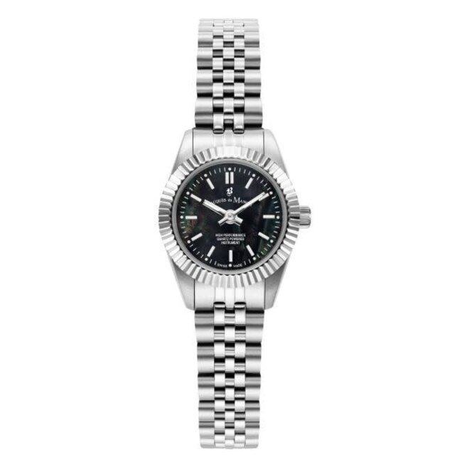 Jacques du Manoir Jacques Du Manoir Horloge JWL05101 Staal met Zwarte Wijzerplaat Quartz 22mm