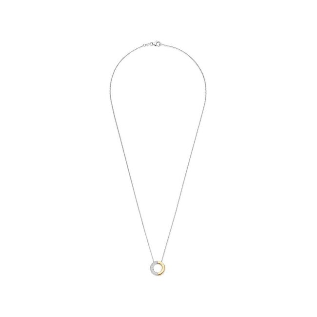Ti Sento Milano Ti Sento Collier 34120ZY/42 Zilver met Bi Color Hanger met Zirkonia 42cm