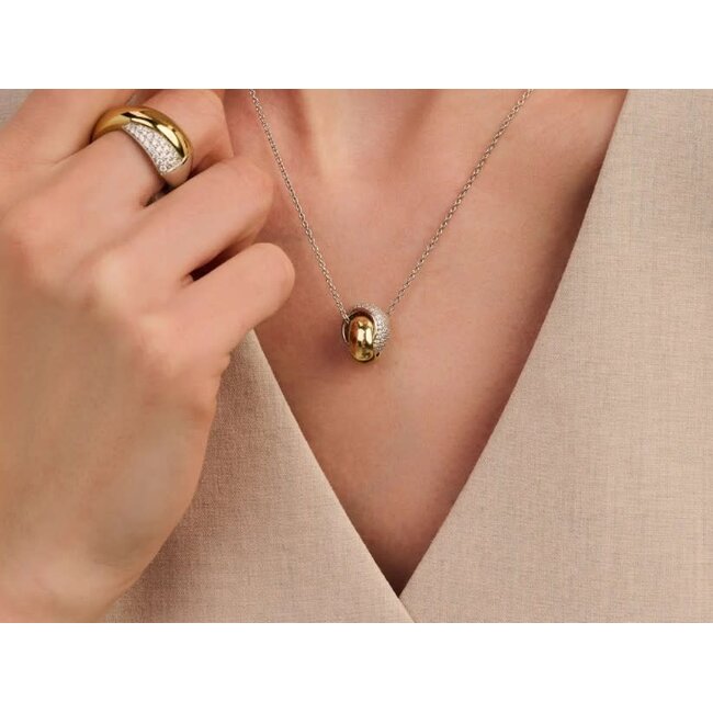 Ti Sento Milano Ti Sento Collier 34118ZY/42 Zilver met Bi Color Hanger met Zirkonia 42cm
