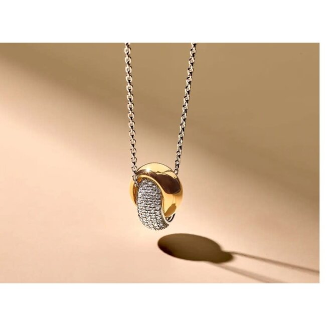 Ti Sento Milano Ti Sento Collier 34118ZY/42 Zilver met Bi Color Hanger met Zirkonia 42cm