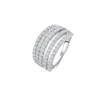 Ti Sento Milano Ti Sento Ring 12425ZI/56 Zilver met 5 Banen Zirkonia Maat 56