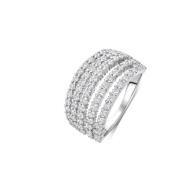 Ti Sento Milano Ti Sento Ring 12425ZI/56 Zilver met 5 Banen Zirkonia Maat 56