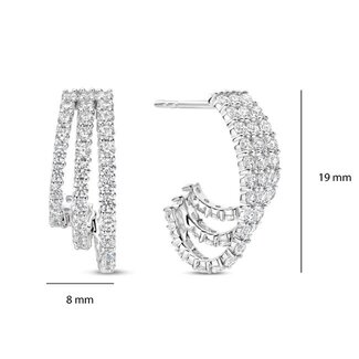 Ti Sento Milano Ti Sento Oorbellen 78069ZI Zilver 3 Banen Zirkonia