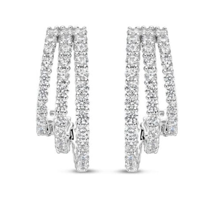 Ti Sento Milano Ti Sento Oorbellen 78069ZI Zilver 3 Banen Zirkonia