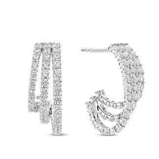 Ti Sento Milano Ti Sento Oorbellen 78069ZI Zilver 3 Banen Zirkonia