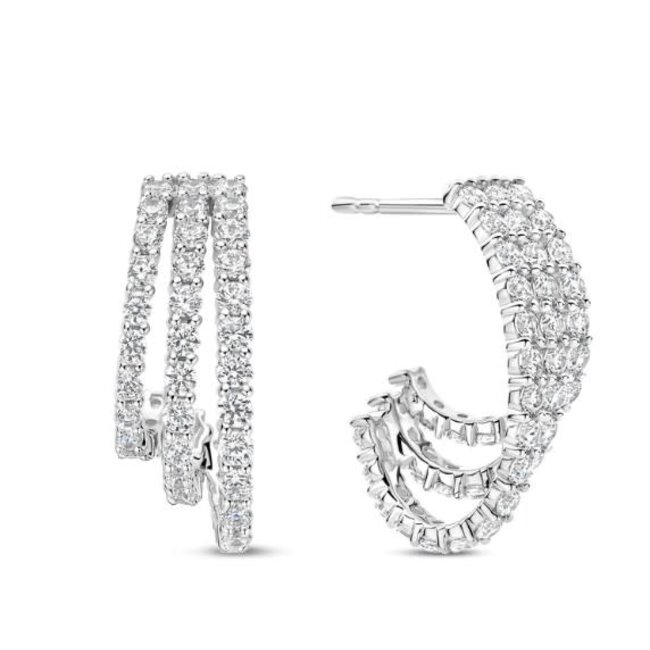 Ti Sento Milano Ti Sento Oorbellen 78069ZI Zilver 3 Banen Zirkonia