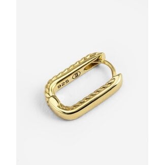 Buddha to Buddha Buddha to Buddha Oorbellen 406GV Barbara Omkeerbaar Zilver met Geelgouden Plating