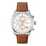 BOSS BOSS Horloge HB1514313 Grand Prix Staal Quartz Chronograaf met Bruin Leren Horlogeband 44mm