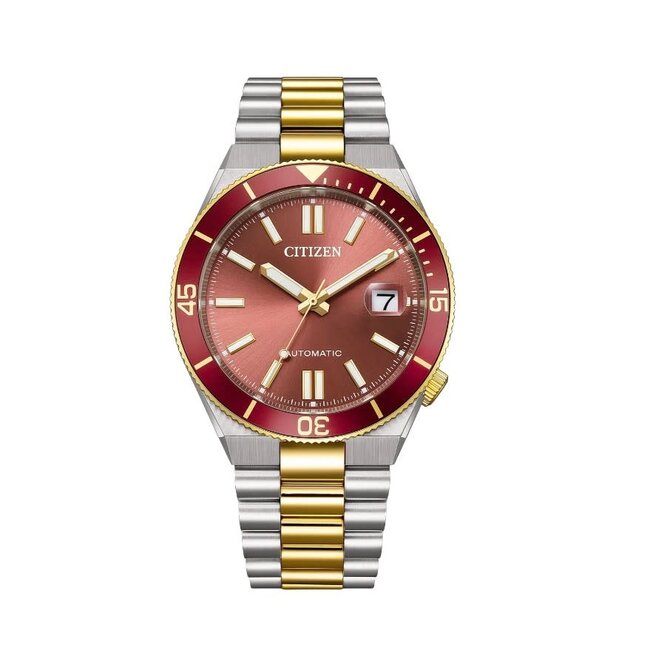 Citizen Citizen Horloge NJ0234-58X Tsuyosa Staal Bi-color Automaat Saffierglas met Bordeaux Wijzerplaat 40mm