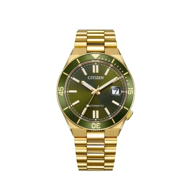 Citizen Citizen Horloge NJ0232-53X Tsuyosa Staal met Geelgouden Plating Automaat Saffierglas met Groene Wijzerplaat 40mm