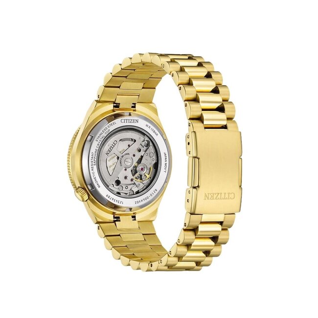 Citizen Citizen Horloge NJ0232-53X Tsuyosa Staal met Geelgouden Plating Automaat Saffierglas met Groene Wijzerplaat 40mm