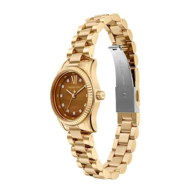 Michael Kors Michael Kors Horloge MK7578 Lexington Staal Geelgouden Plating  Quartz Bruine Wijzerplaat 26mm