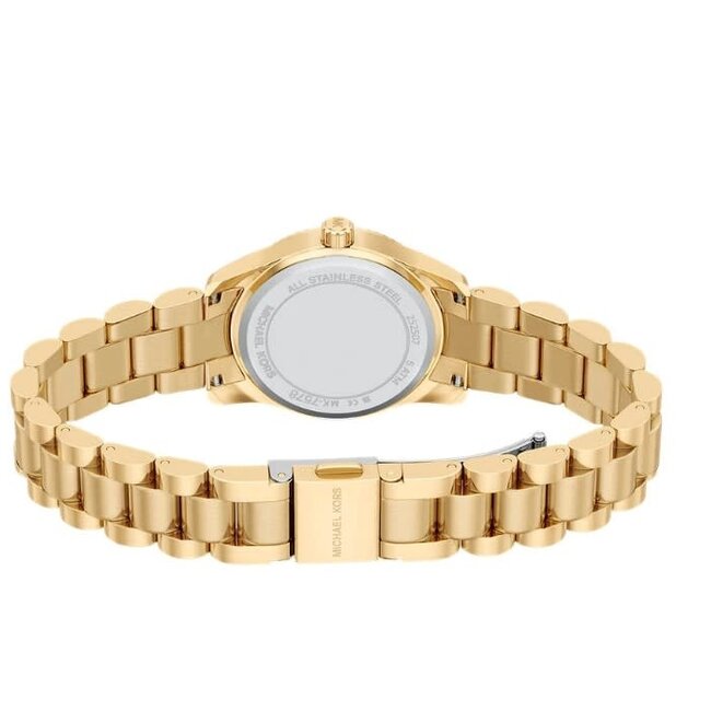 Michael Kors Michael Kors Horloge MK7578 Lexington Staal Geelgouden Plating  Quartz Bruine Wijzerplaat 26mm