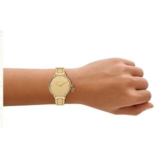 Michael Kors Michael Kors Horloge MK7572 Pyper Staal Goudkleurige Plating Quartz met Kristallen en Hangend Bedel 32mm