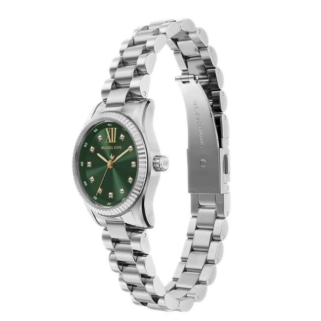 Michael Kors Michael Kors Horloge MK7580 Lexington Staal Quartz met Groene Wijzerplaat 26mm