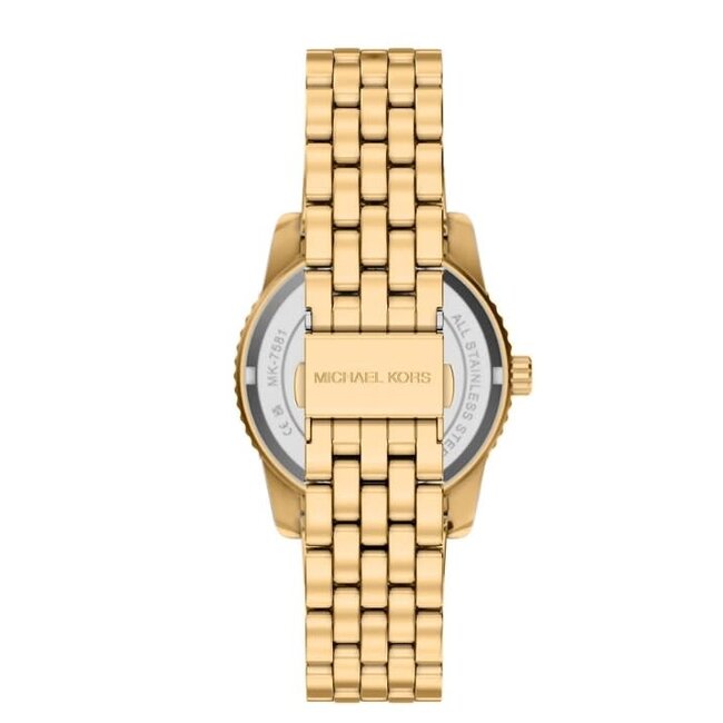 Michael Kors Michael Kors Horloge MK7581 Staal met Geelgouden Plating Quartz Bruine Wijzerplaat 35mm
