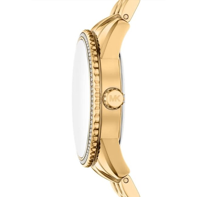 Michael Kors Michael Kors Horloge MK7581 Staal met Geelgouden Plating Quartz Bruine Wijzerplaat 35mm