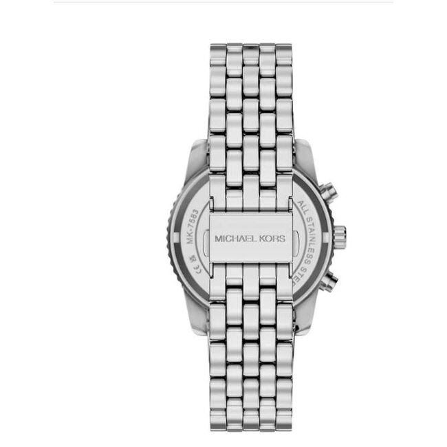 Michael Kors Michael Kors Horloge MK7583 Bryant Staal met Kristallen Groene Wijzerplaat Quartz 35mm