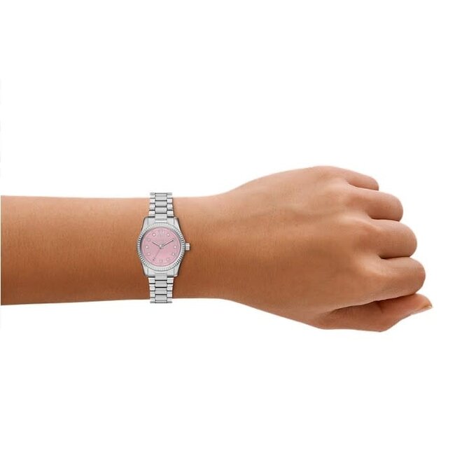Michael Kors Michael Kors Horloge MK4996 Lexington Staal Quartz met Roze Wijzerplaat 26mm