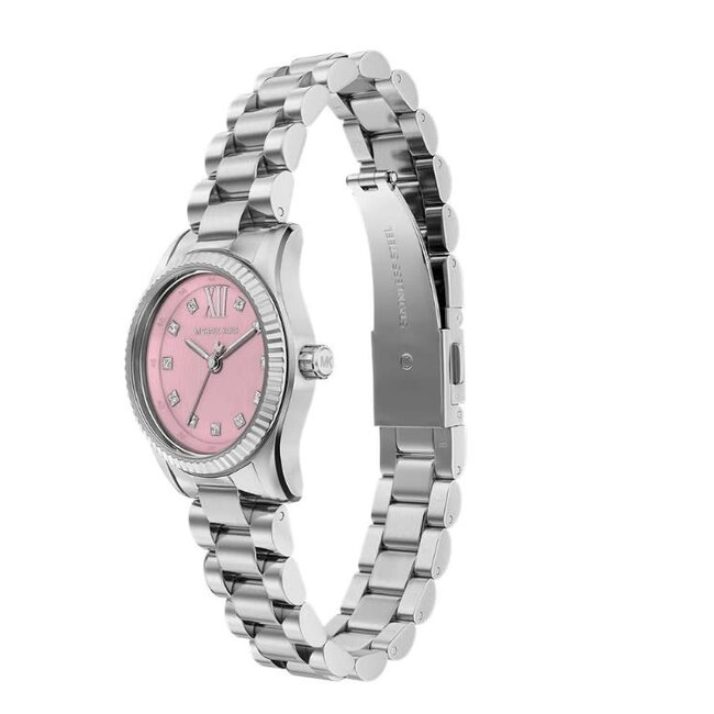Michael Kors Michael Kors Horloge MK4996 Lexington Staal Quartz met Roze Wijzerplaat 26mm