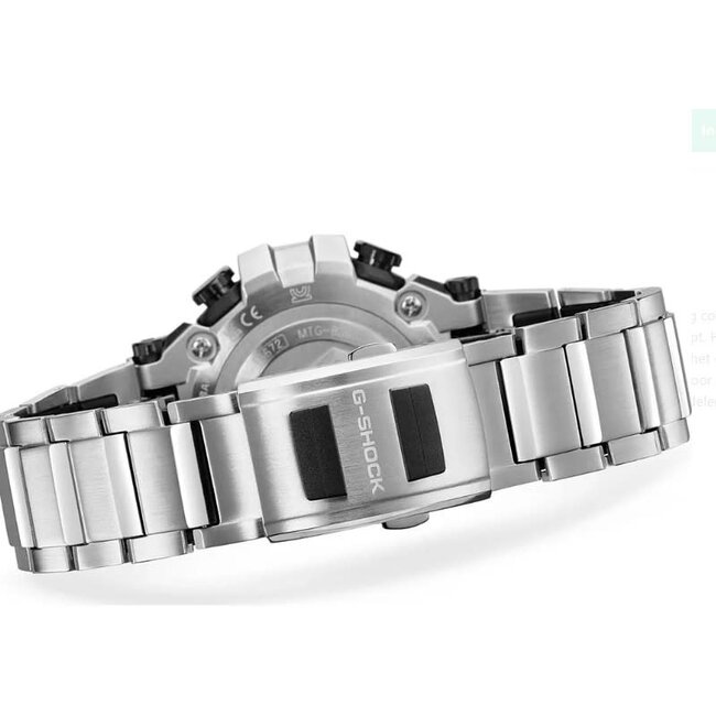 Casio G-Shock Casio G-Shock Horloge MTG-B3000D-1AER Metal Twisted G - Dual Core Guard Staal Solar Radio Controlled Zwarte Wijzerplaat 50.9mm Chronograaf 200m