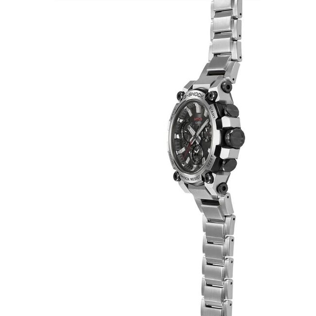 Casio G-Shock Casio G-Shock Horloge MTG-B3000D-1AER Metal Twisted G - Dual Core Guard Staal Solar Radio Controlled Zwarte Wijzerplaat 50.9mm Chronograaf 200m