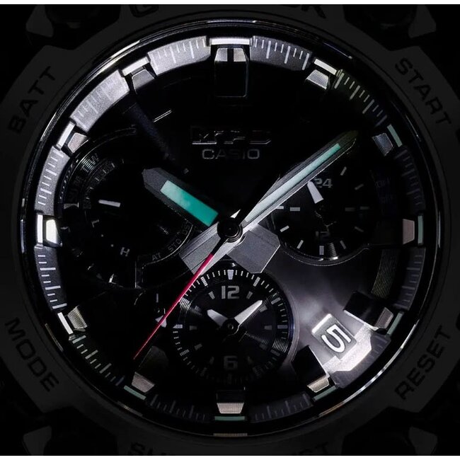 Casio G-Shock Casio G-Shock Horloge MTG-B3000D-1AER Metal Twisted G - Dual Core Guard Staal Solar Radio Controlled Zwarte Wijzerplaat 50.9mm Chronograaf 200m