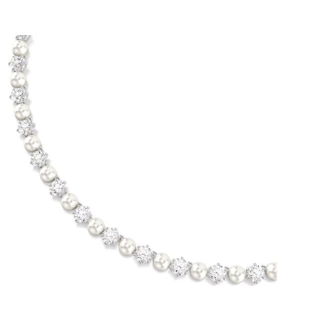 Swarovski Swarovski Collier 5689623 Matrix Tennis Zilverkleurig met Parel en Zirkonia