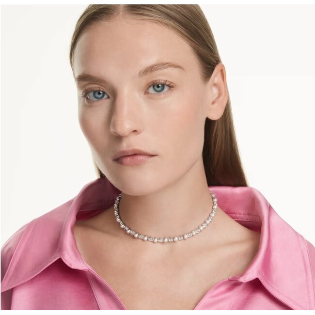 Swarovski Swarovski Collier 5689623 Matrix Tennis Zilverkleurig met Parel en Zirkonia