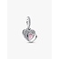 Pandora Pandora Bedel 794456C01 Zilver Hart met Zirkonia en Roze Opaal Hart