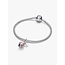 Pandora Pandora Bedel 764453C01 Bi Color Bloem met Groen Kristal en Glitter Roze