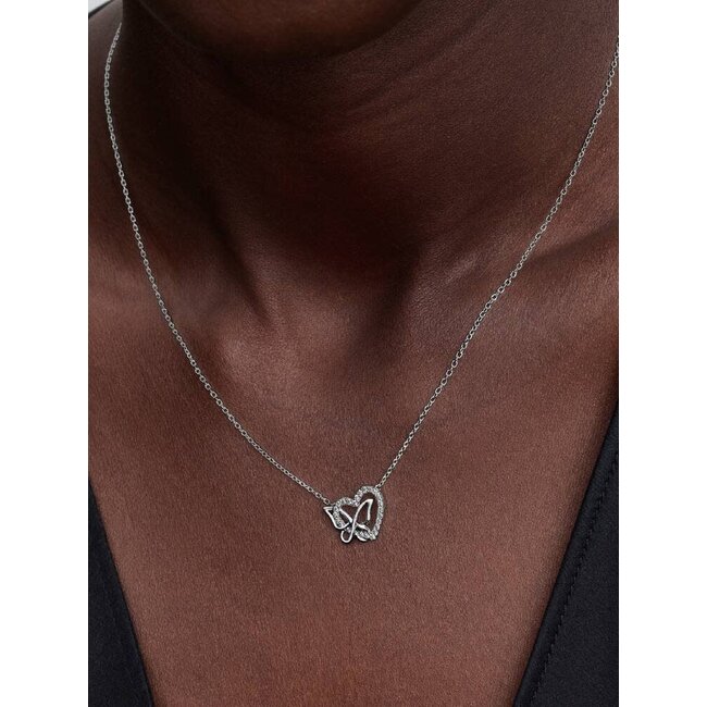 Pandora Pandora Collier 394477C01-45 Zilver Hart en Vlinder met Zirkonia 45cm