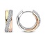 Ti Sento Milano Ti Sento Oorbellen 78012ZT Zilver met Tricolor Plating Crossover met Zirkonia