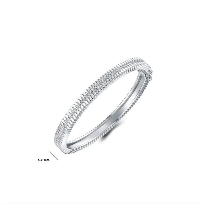 Gisser Jewels Amsterdam Gisser Jewels Armband SB37-60 Zilver met Zirkonia 6.7mm x 60mm