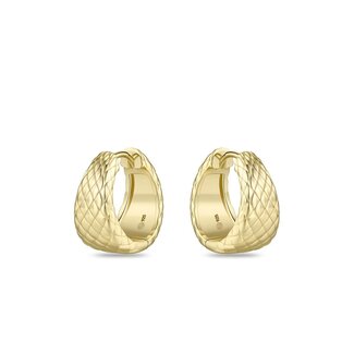 Gisser Jewels Amsterdam Gisser Jewels Oorbellen KC1065Y Zilver met Geelgouden Plating 8.5mm x 15mm