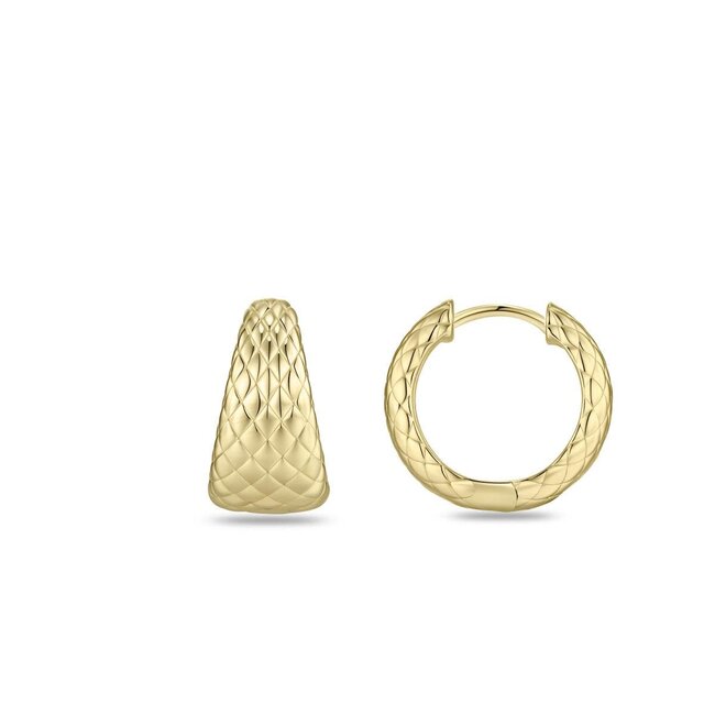 Gisser Jewels Amsterdam Gisser Jewels Oorbellen KC1065Y Zilver met Geelgouden Plating 8.5mm x 15mm