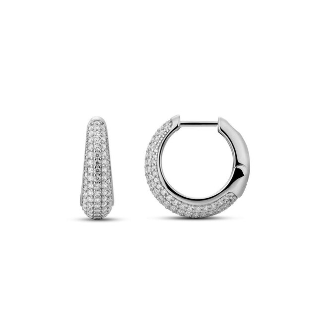 Gisser Jewels Amsterdam Gisser Jewels Oorbellen KCK6/18 Zilver met Zirkonia 6mm x 18mm
