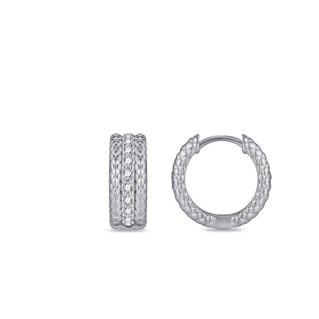 Gisser Jewels Amsterdam Gisser Jewels Oorbellen KC1061 Zilver met Zirkonia 6,2mm x 15mm