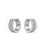 Gisser Jewels Amsterdam Gisser Jewels Oorbellen KC1061 Zilver met Zirkonia 6,2mm x 15mm