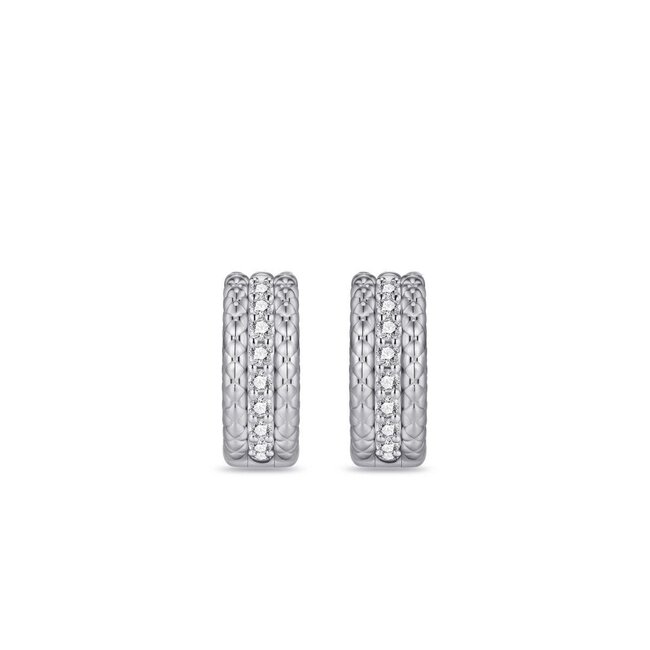 Gisser Jewels Amsterdam Gisser Jewels Oorbellen KC1061 Zilver met Zirkonia 6,2mm x 15mm