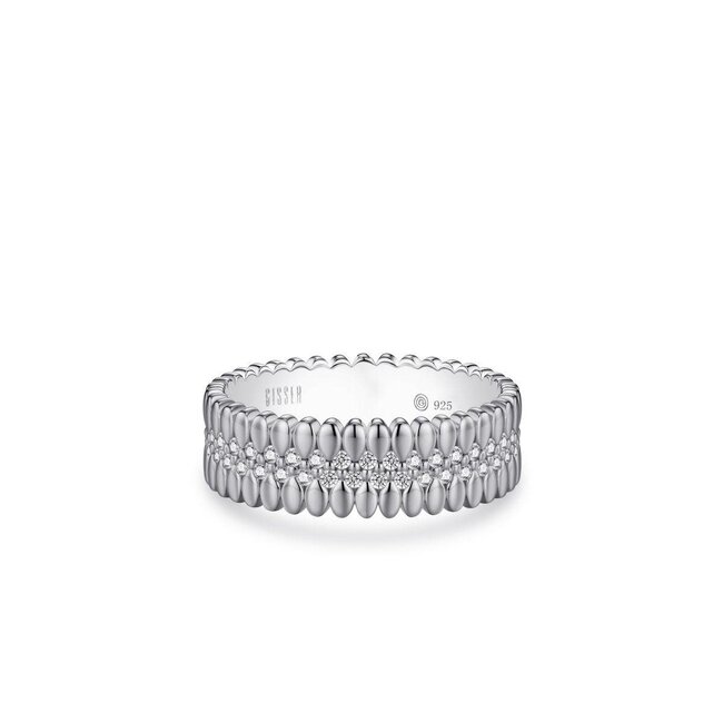 Gisser Jewels Amsterdam Gisser Jewels Ring R496-56 Zilver met Zirkonia 6mm Maat 56
