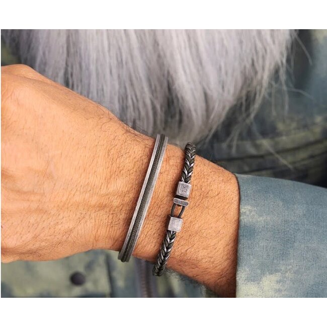 Pig & Hen Pig&Hen Armband N6-453000-M Staal Navarch 6mm Vintage Army 18cm