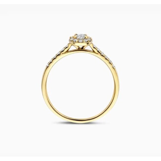 Blush Blush Ring LG1045Y/54 14k GeelGoud met Ovale Lab Grown Diamant met Kleinere Lab Grown Diamanten Maat 54