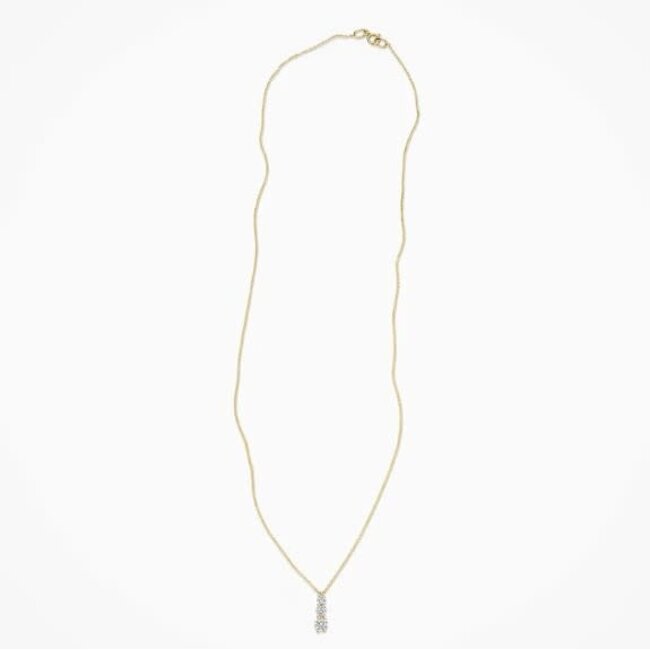Blush Blush Collier LG3020Y 14k Geelgoud met Drie Briljant Geslepen Lab Grown Diamanten