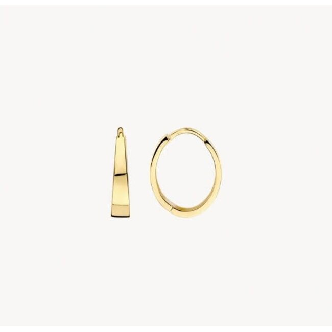 Blush Blush Oorbellen 7379YGO 14k Geelgoud Ovalen Oorringen 2.6x12mm
