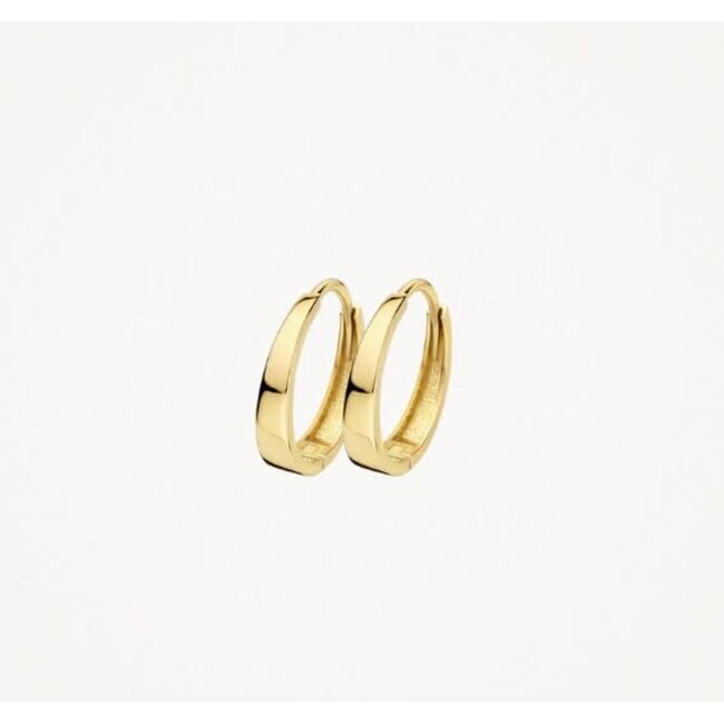 Blush Blush Oorbellen 7379YGO 14k Geelgoud Ovalen Oorringen 2.6x12mm