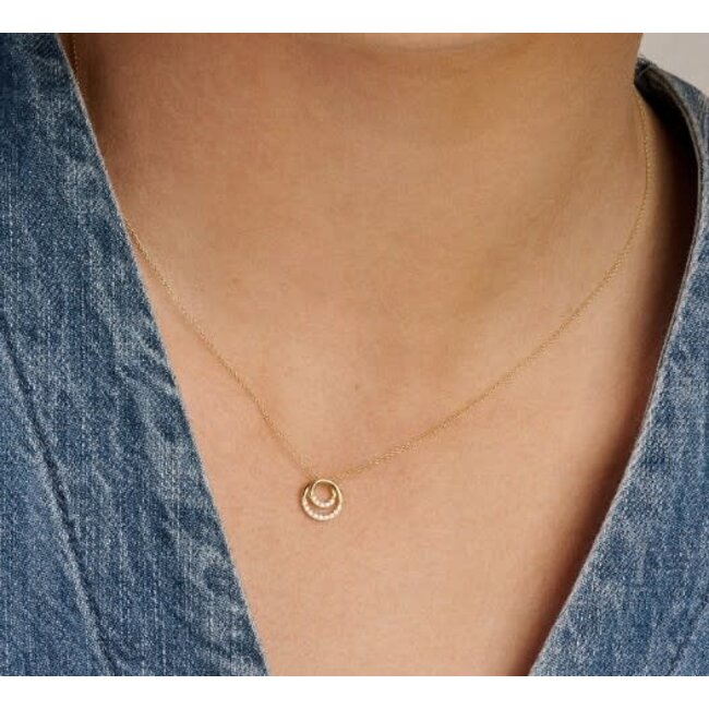 Blush Blush Collier 3193YZI 14k Geelgoud Rondjes met Zirkonia 42cm